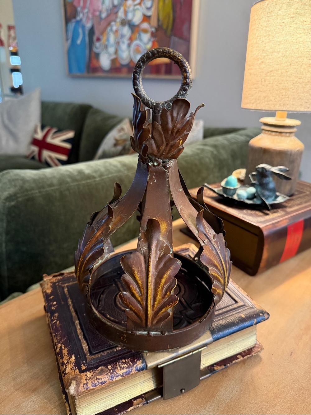 Ornate Copper Metal Decorative Crown Accent - Picture 9 of 16